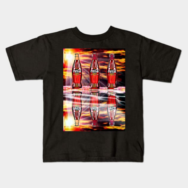 Cola Reflection Kids T-Shirt by danieljanda